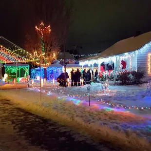 Holiday in Lights at the Anoka County Fair: lining up for Santa