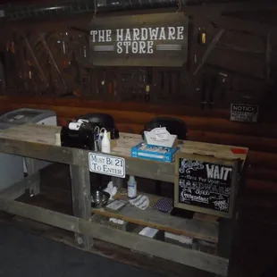 Hardware store lobby - give the folks at the counter the secret phrase.