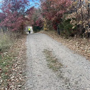 Biking along the gravel