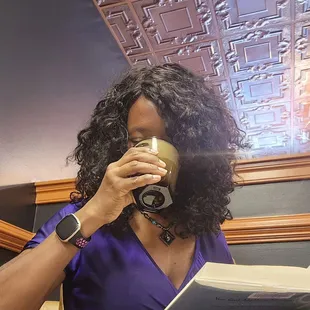 Enjoying my custom beverage.