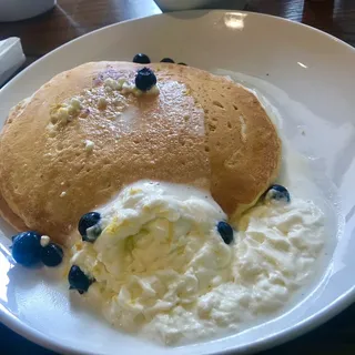 Lemon Blueberry Goat Cheese Pancakes