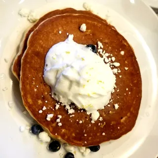 Lemon Blueberry Goat Cheese Pancakes