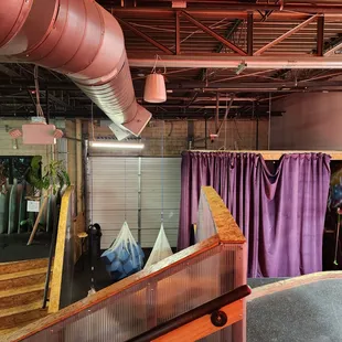 a skateboard ramp in a building