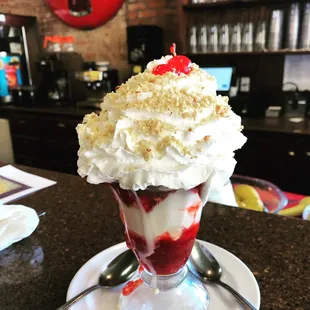 Old Fashioned Sundae - strawberries and whip cream
