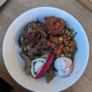 Lentil rice with zaatar chicken grain bowl