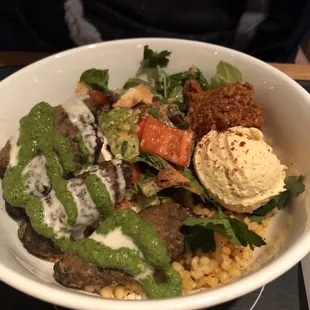 Toasted couscous and anoush&apos;ella kofta bowl ($14)