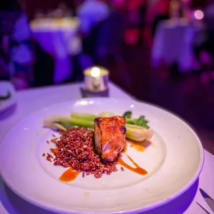 Butter fish with cargo red rice