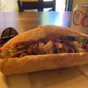Crispy pork belly Banh Mi