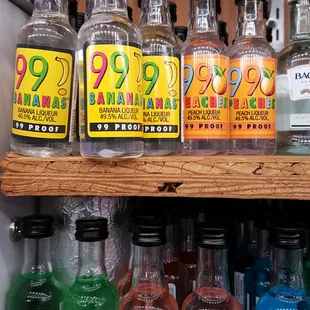 bottles of various flavors