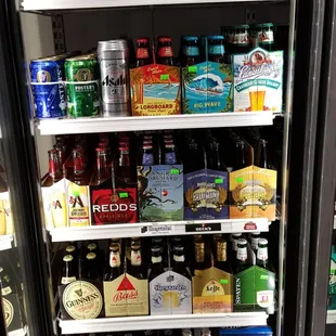 a refrigerator full of beer