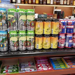 a variety of beverages