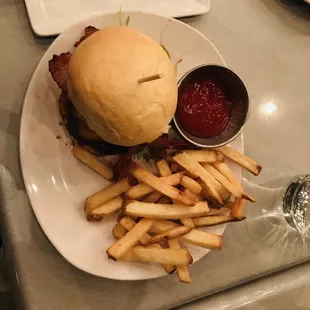 Burger served on homemade bun