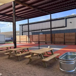 Covered outdoor pickleball