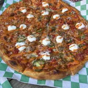 Spicy pizza (add the whipped ricotta)