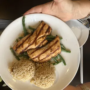 Grilled Salmon with brown rice
