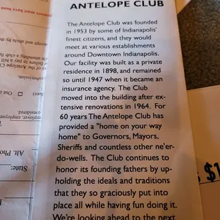 menu