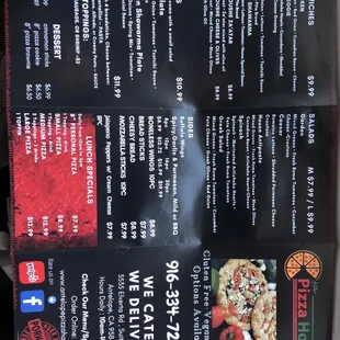 Menu as of 10/10/21