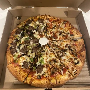 Half combo, half onions and mushroom