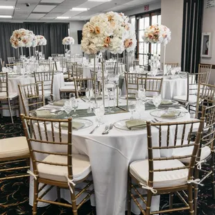 Beautiful ballroom set up.