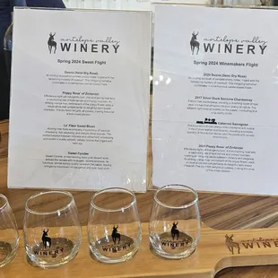 Two styles of wine flight