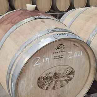 Very limited &amp; excellent Zinfandel in oak barrel which we sample thru the bung hole.