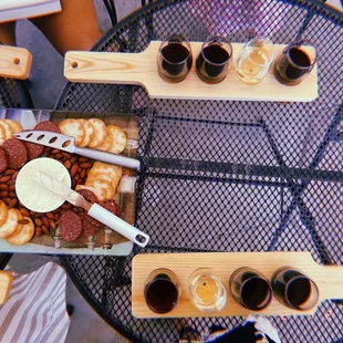 Charcuterie board plus wine