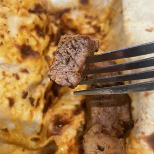 The Shish Kebab was so dry it was embarassing.  Look how over cooked it is..