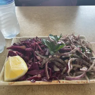 Cabbage and onion salad