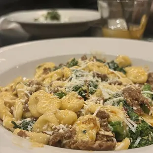 orecchiette and bitter greens (rapini) and lamb