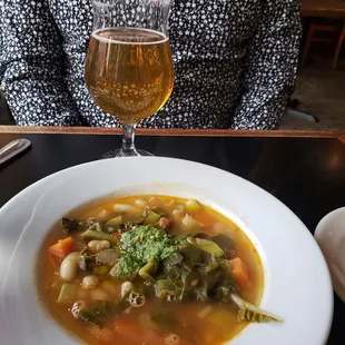 Minestrone and Dolomiti beer