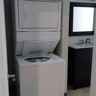 Washer and dryer in bathroom