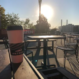 Coffee , sun rise