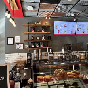 a display of pastries and pastries