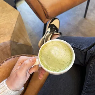 Hot matcha to start this beautiful day.