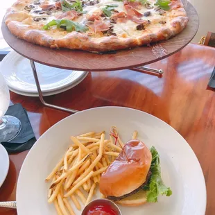 Mushroom and Truffle pizza and burger:)