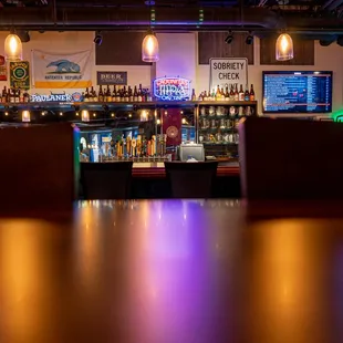 the bar and the televisions