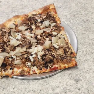 2 Slice special w/ large drink. I had sausage, onion, and mushrooms. Yum!