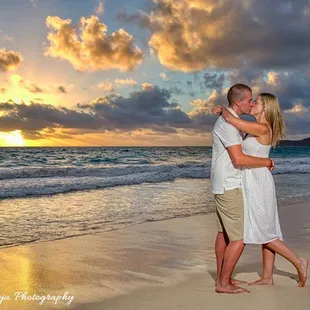 Oahu Sunrise Engagement Proposal Photography - Waimanalo Beach Oahu Hawaii