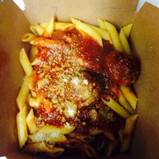 What's an Italian food truck without mostaccoili  n meatballs :)