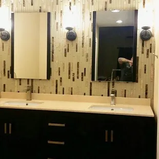 Backsplash for Double Vanity install