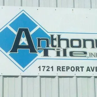 a sign for anthony tile, inc