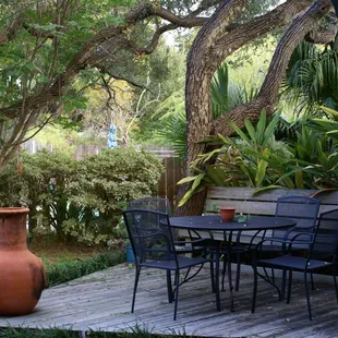 While enjoying the view of Anthony's backyard garden, you are invited to a gourmet breakfast and bottomless coffee!