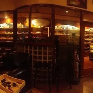 A Panoramic of the humidor at Anthony&apos;s on Broadway!