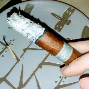 Nice ash, the Cloudhopper. Nice, real cigar. Good anytime smoke. Little pepper, some depth of flavor but not complex. Smells good.