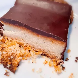 a piece of cake on a plate