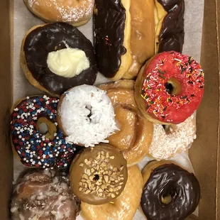 a box of assorted donuts