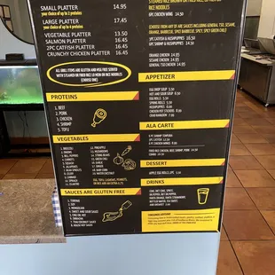 Menu as of September 2023