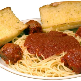 Spaghetti with Meatballs and Extra Bread