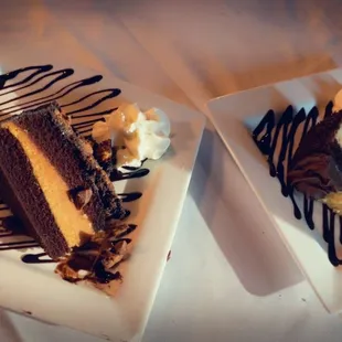 Peanut butter cake and German chocolate