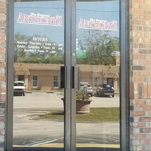 a reflection of a building across the street